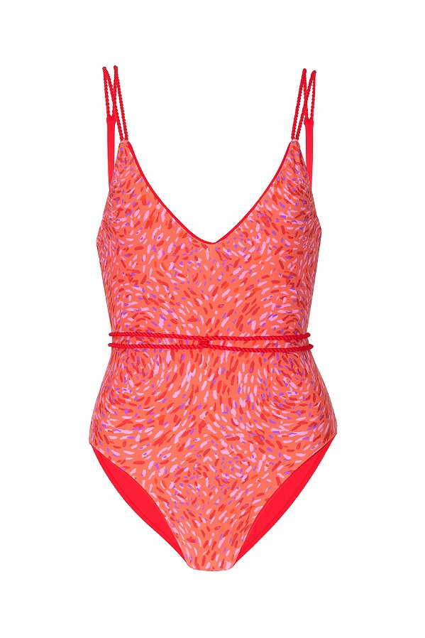 Maiô Copacabana Cardume Coral Jade