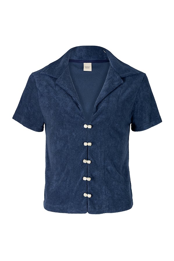 Camisa Loulou Azul Marinho Terry