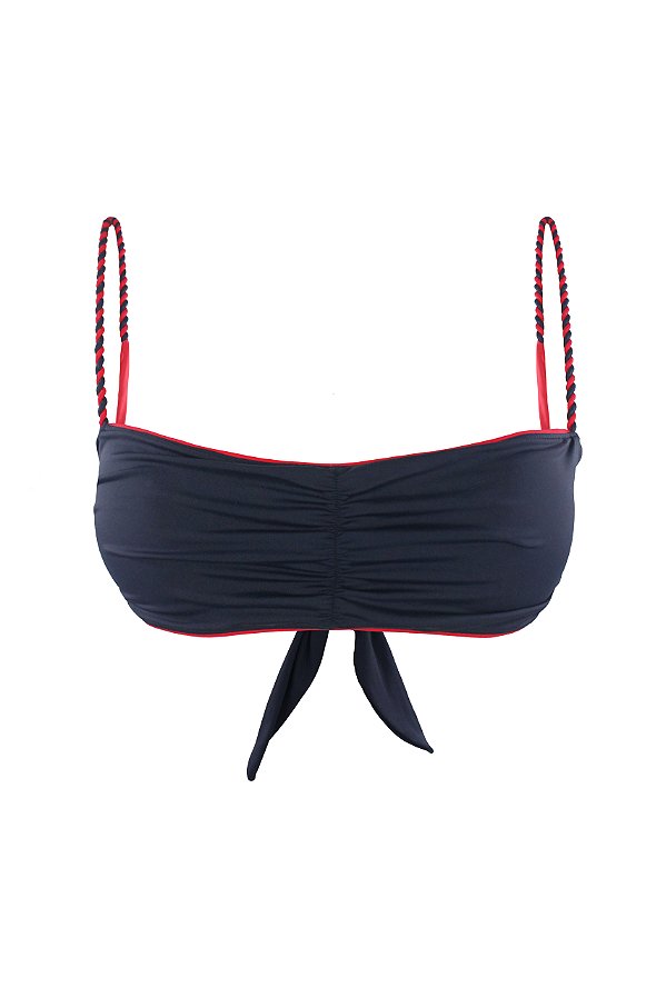 Top Acácea Azul Marinho/Vermelho Twist