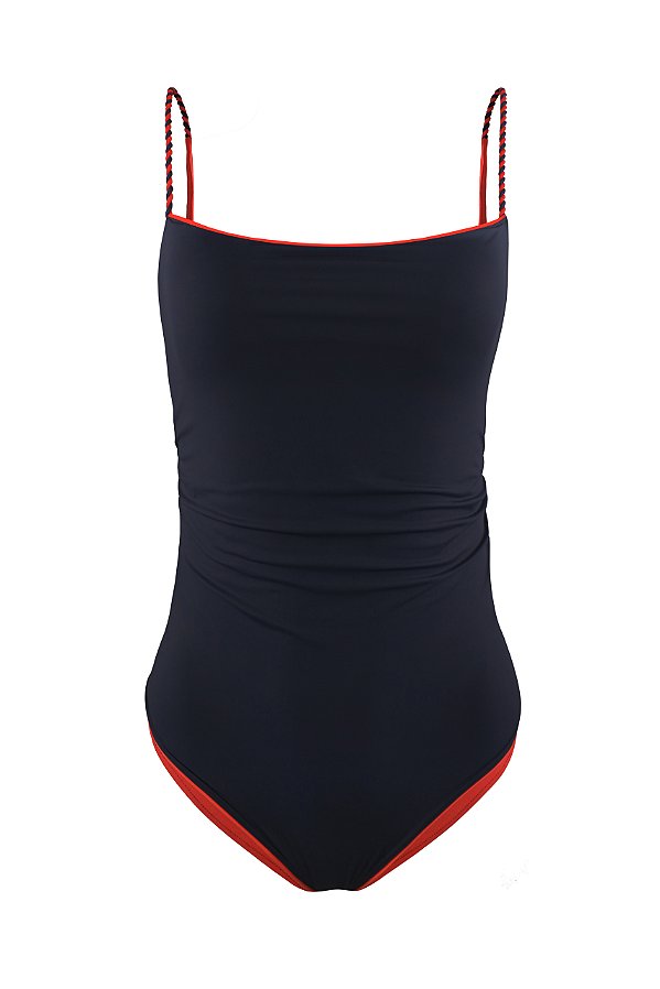Maiô Luna Azul Marinho/Vermelho Twist