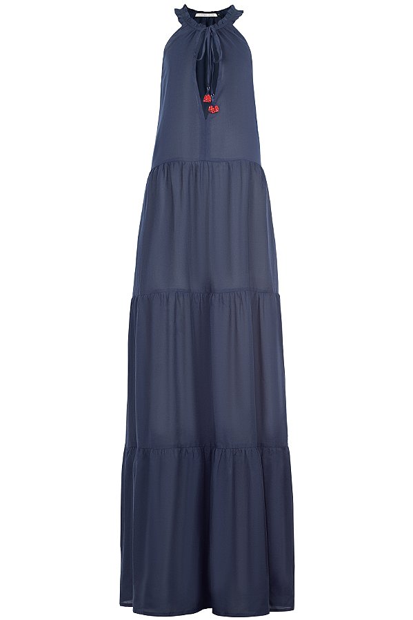 Vestido Navagio Azul Marinho Voil