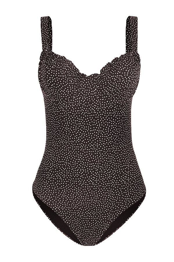 Maiô Mistral Frou-Frou Pois Cacau