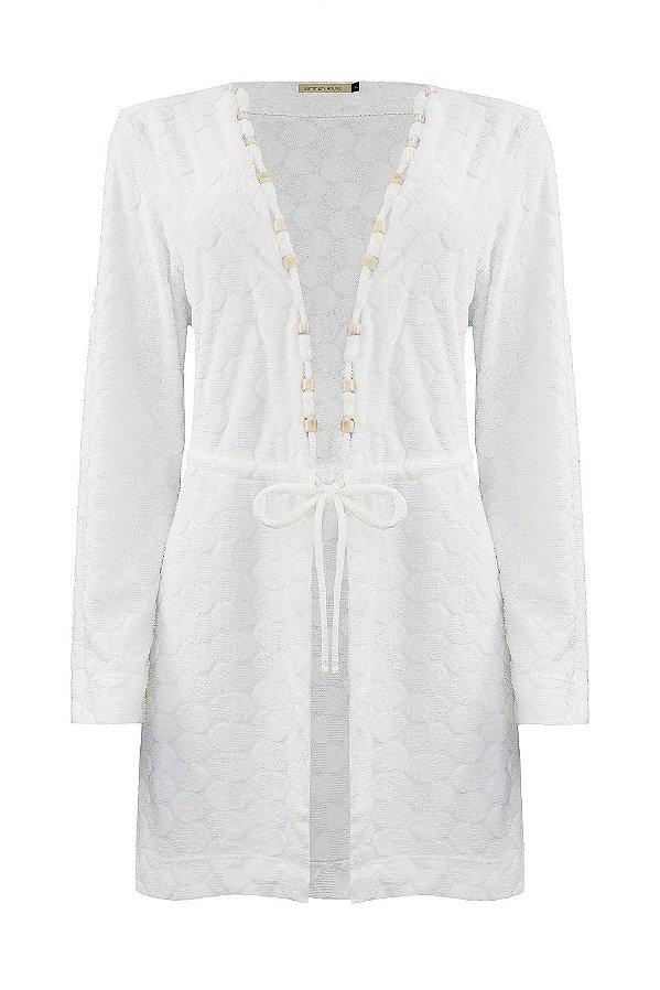 Blusa Comporta Pois Off White Terry