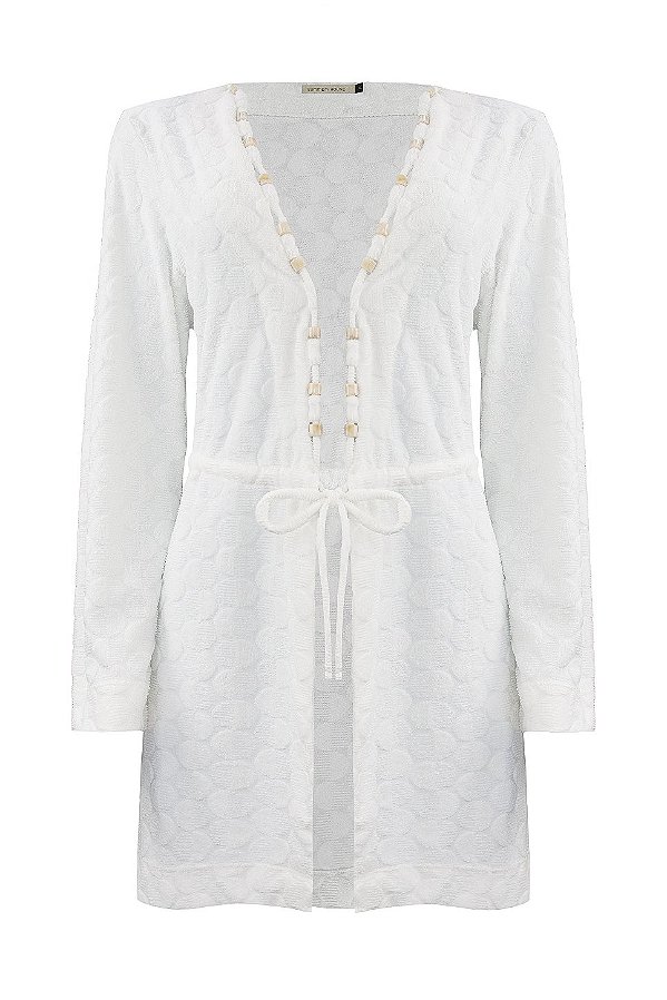 Blusa Comporta Pois Off White Terry