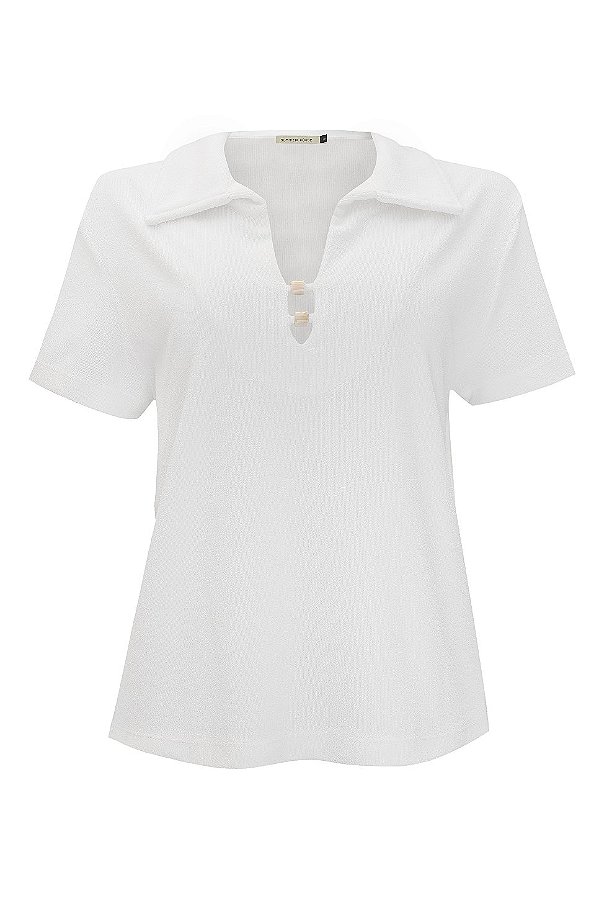 Blusa Newport Pois Off White Terry