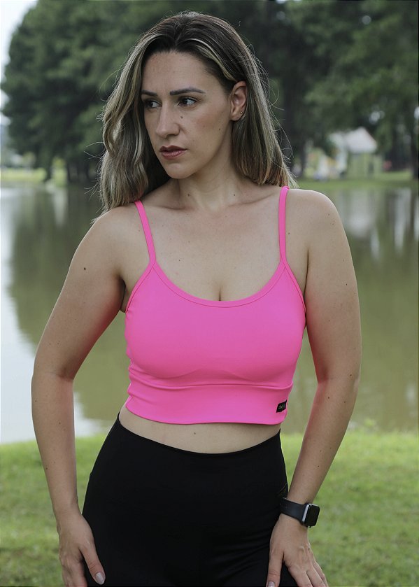 Top Cropped Pink Neon - Power