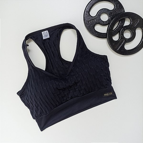 Top Nadador Preto - Bolha / Brocado