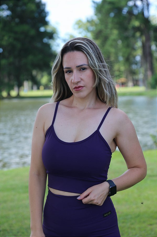 Top Cropped Roxo - Poliamida