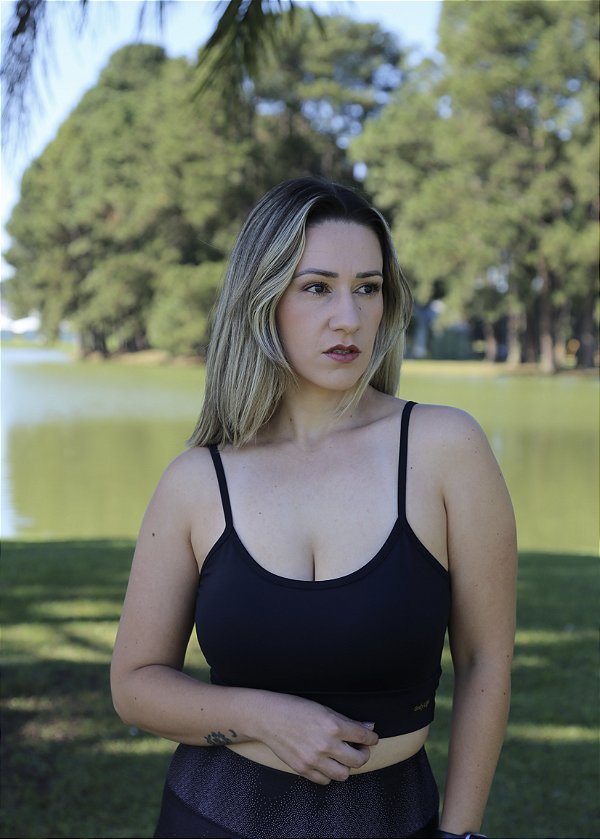 Top Cropped Preto - Poliamida