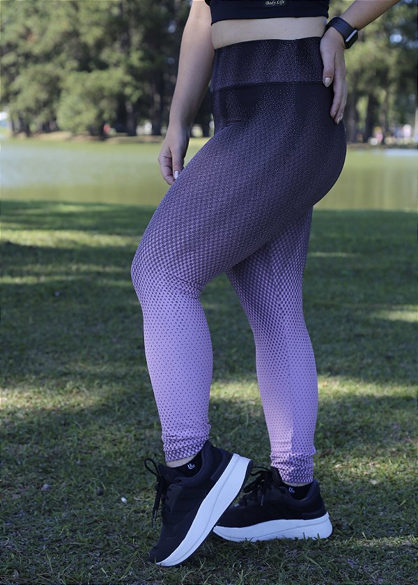 Legging Degradê Rosa e Preto - Power Confort