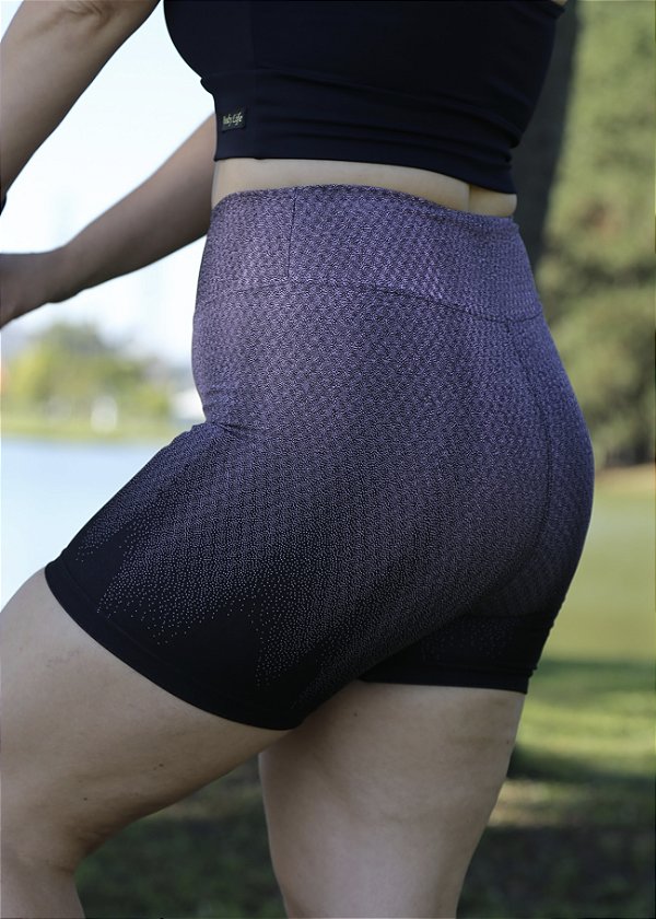 Shorts Curto Degradê Rosa e Preto - Power Confort