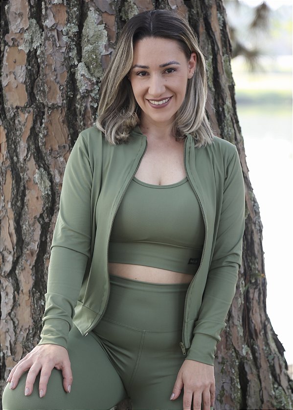 Jaqueta Bomber Verde Oliva - Poliamida