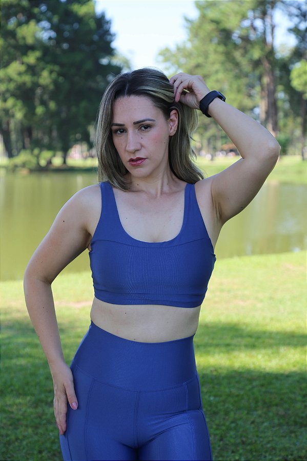 Conjunto Azul Oceano - Aveludado de Compressão