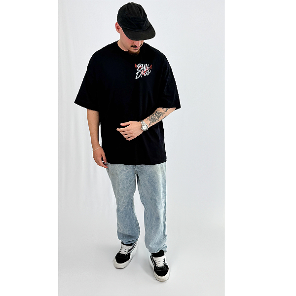 Camiseta Oversized Bulldrop Preta