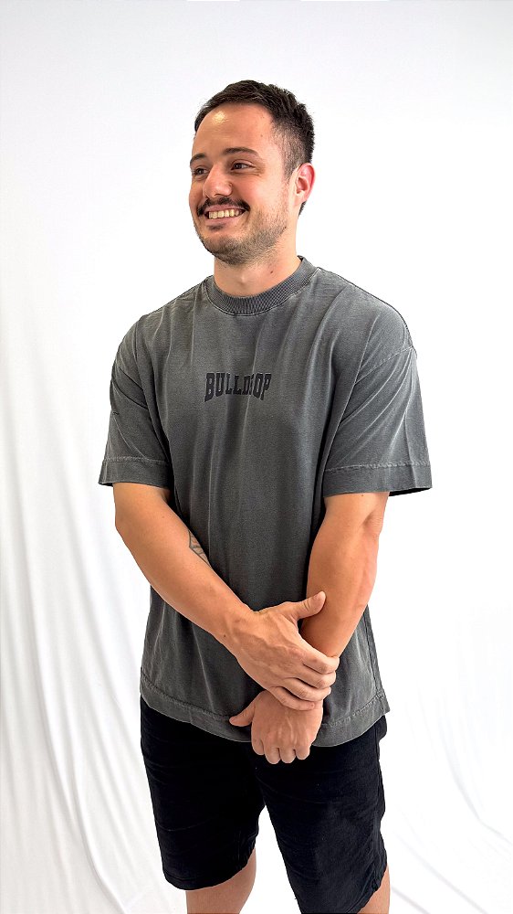 Camiseta Oversized Bulldrop Graphite Gray