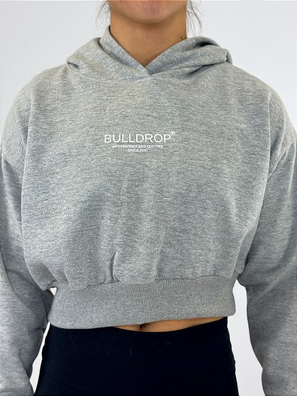 Moletom Cropped Cinza Bulldrop