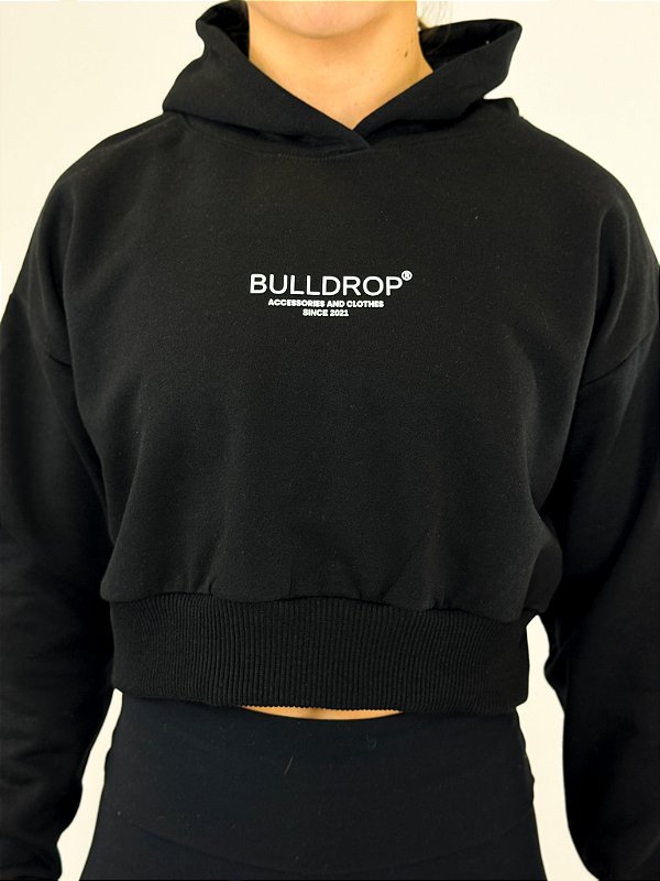Moletom Cropped Preto Bulldrop