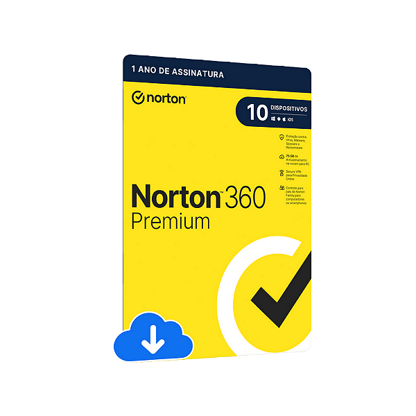 Norton 360 Premium 75gb - 1 Usuario; 10 Dispositivos - 12 Meses Esd