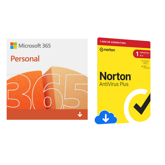 Microsoft Office 365 Personal 1 Usuário Via Download + Norton Anti-virus Plus 1 disp 12 meses  Nortonlifelock