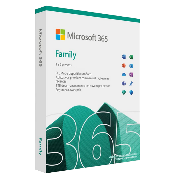 Microsoft 365 Family até 6 usuários 1TB one drive cada - Digital Via Download