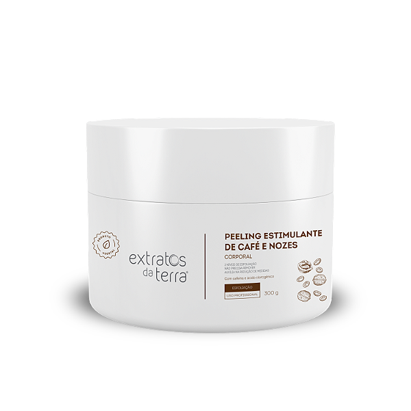 Peeling Estimulante de Café e Nozes 300g Extratos da Terra