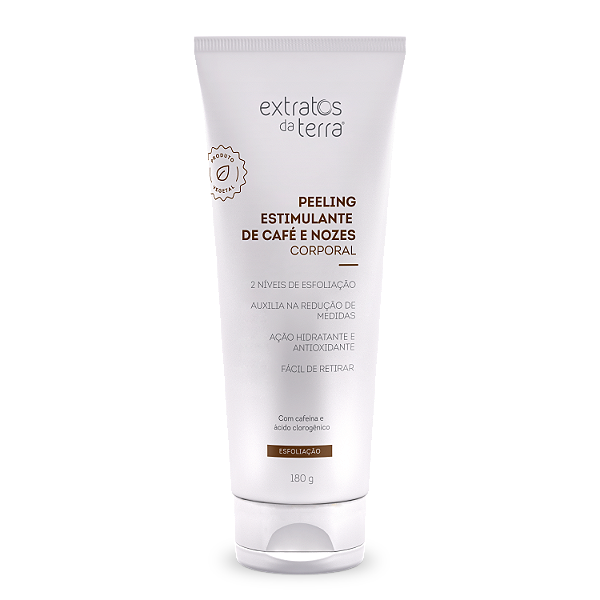 Peeling Estimulante De Café E Nozes 180 g Extratos da Terra