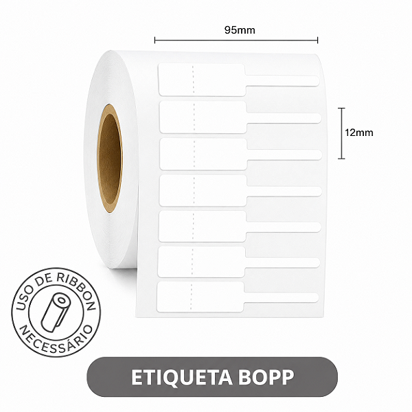 Etiqueta adesiva para Jóias e óculos - BOPP ou Plastificada - 95x12MM