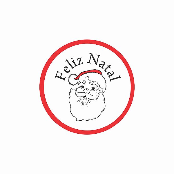 Etiqueta decorativa - Feliz natal - Papai Noel Branco