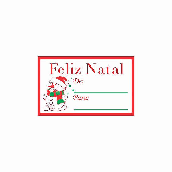 Etiqueta decorativa - Feliz natal De Para - Boneco de Neve