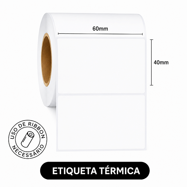 Etiqueta adesiva térmica 60x40 C/2 rolos