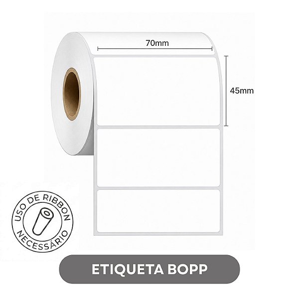 Etiqueta adesiva BOPP 70x45