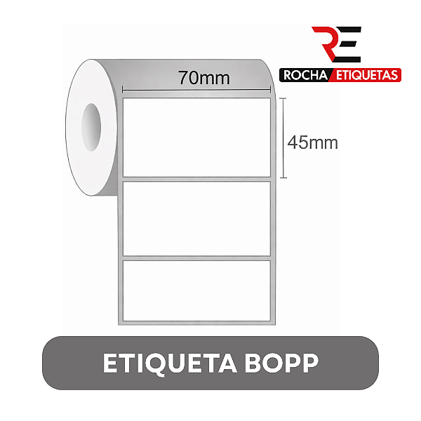 Etiqueta adesiva BOPP 70x45