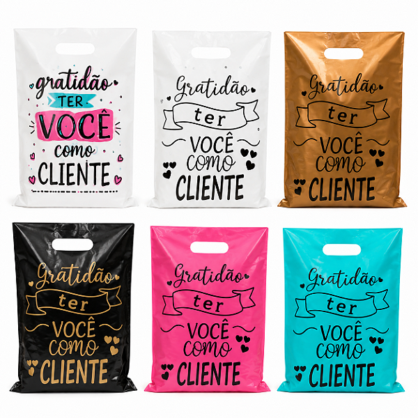 Sacola Boca Vazada 20x30 C/50 UND Gratidão S/ faixa
