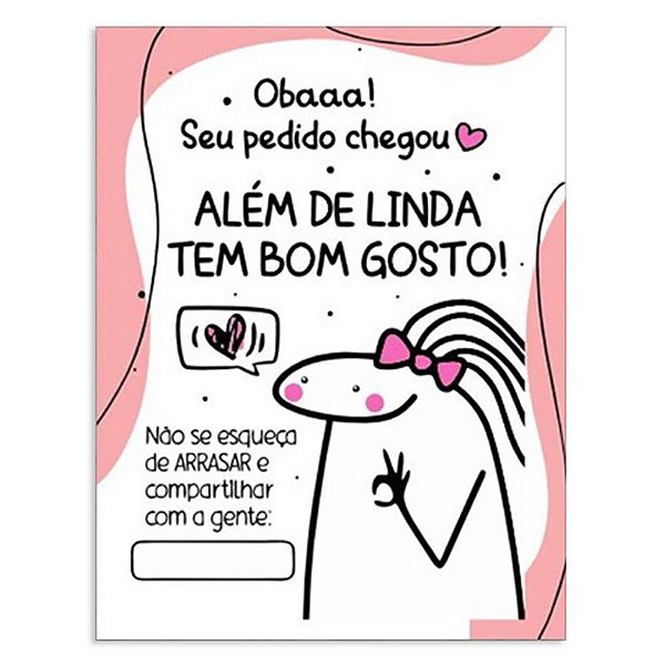 Cartão de agradecimento C/100 Além de linda