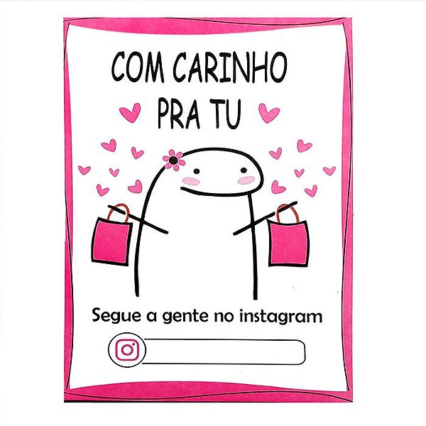 Cartão de agradecimento Flork C/100 Com carinho pra tu