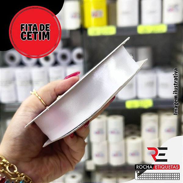 Fita de Cetim 50 Mts 22mm Branca