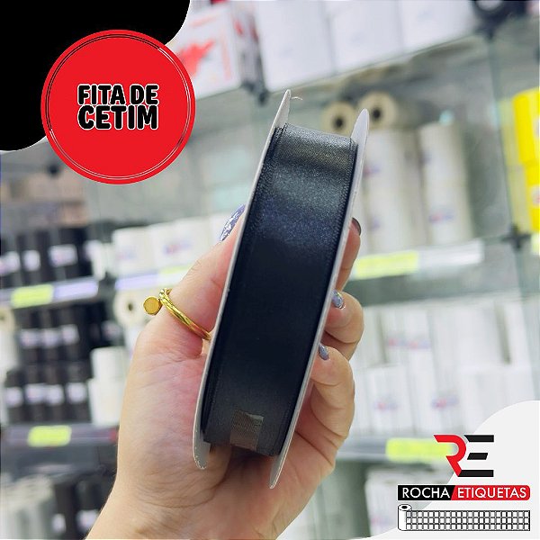 Fita de Cetim 50 Mts 22mm Preto
