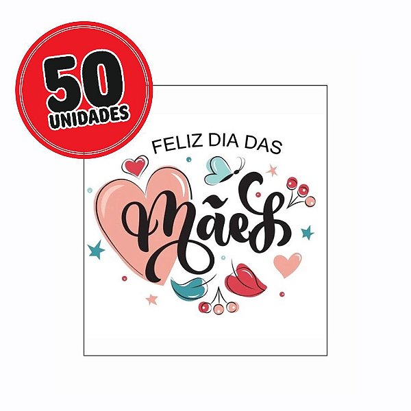 Cartão de Agradecimento C/50 UND  - Dia das Mães - Modelo 4