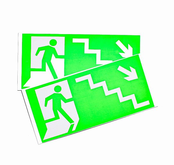 Placa de sinalização PVC - escada neon