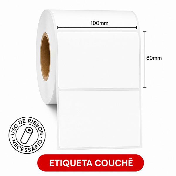 Etiqueta adesiva Couchê 100x80