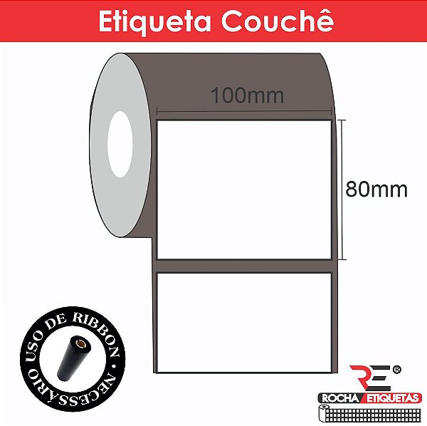 Etiqueta adesiva Couchê 100x80