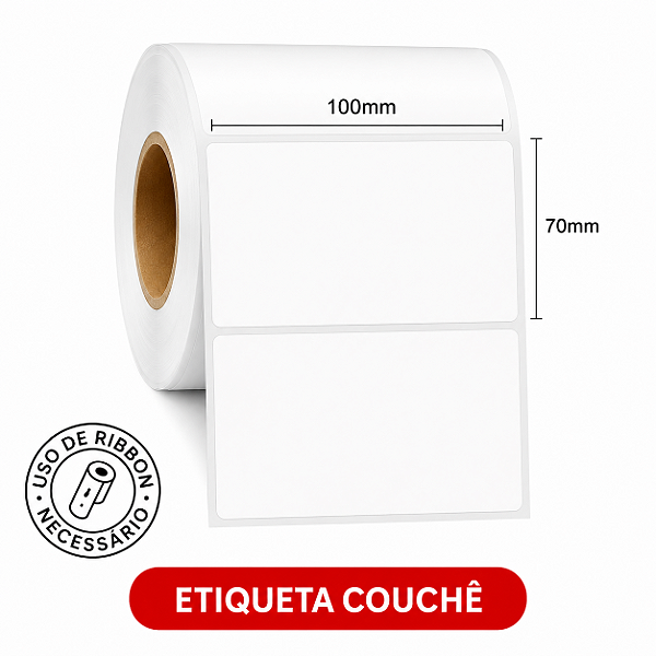 Etiqueta adesiva Couchê 100x70