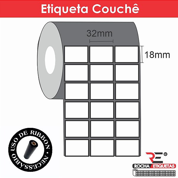 Etiqueta adesiva Couchê 32x18