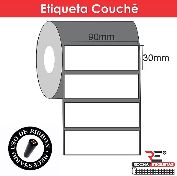 Etiqueta adesiva Couchê 90x30
