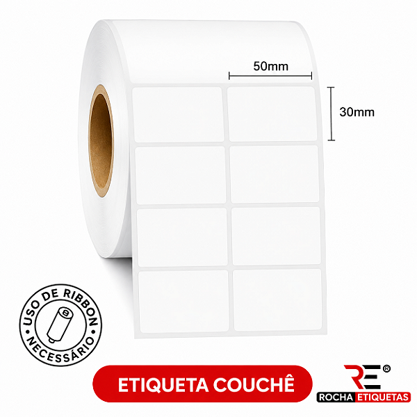 Etiqueta adesiva Couchê 50x30