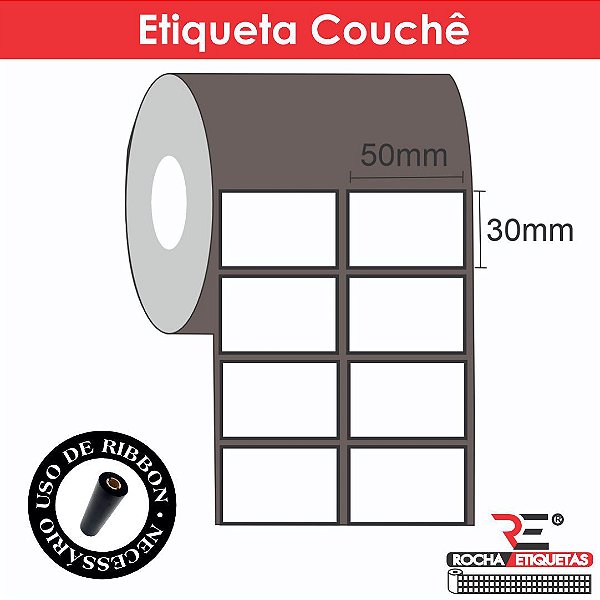 Etiqueta adesiva Couchê 50x30
