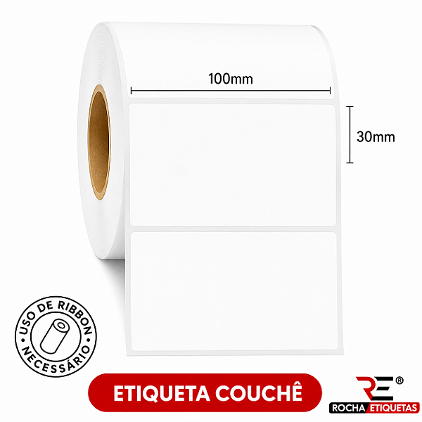 Etiqueta adesiva Couchê 100x30