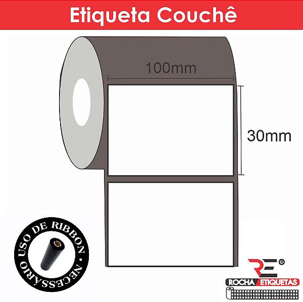 Etiqueta adesiva Couchê 100x30