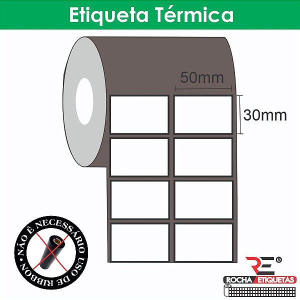 Etiqueta adesiva Térmica 50x30