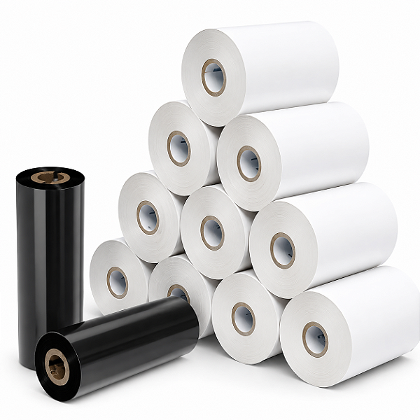 Kit Compre 10 Rolos 100x150 Couchê e ganhe 2 ribbon de 74mm
